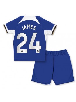 Chelsea Reece James #24 Heimtrikotsatz für Kinder 2023-24 Kurzarm (+ Kurze Hosen)